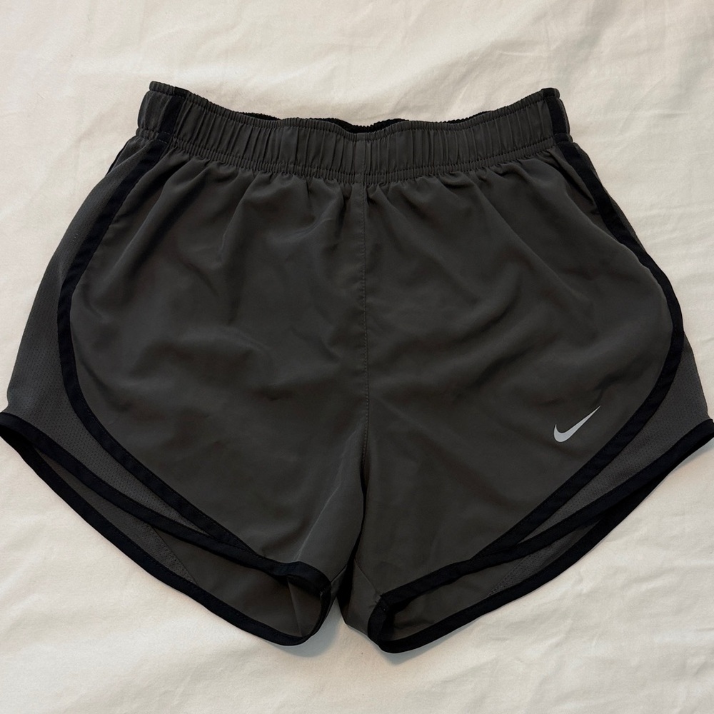 Nike Women’s Gray Athletic Dri-fit Running Shorts with Black Trim
